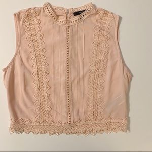Forever 21 Pink Sleeveless Eyelet Blouse